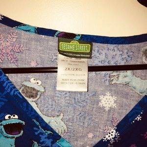 Cookie Monster scrub top